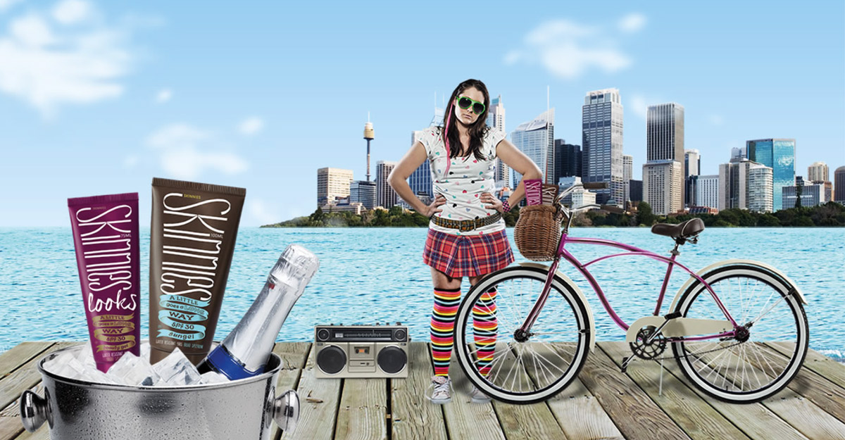 Skinnies website animated home page girl design and development