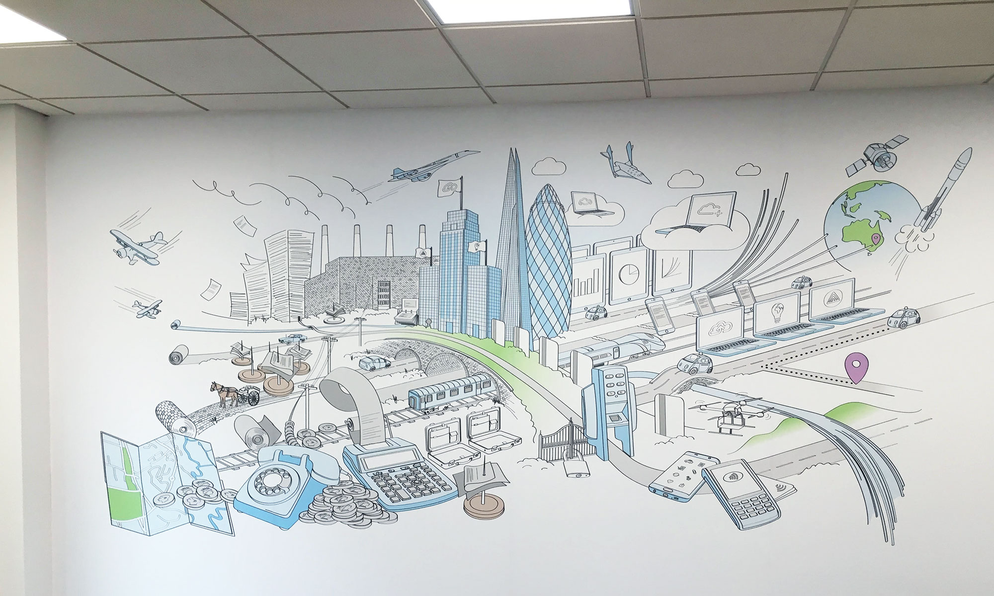 Webexpenses wall mural illustration