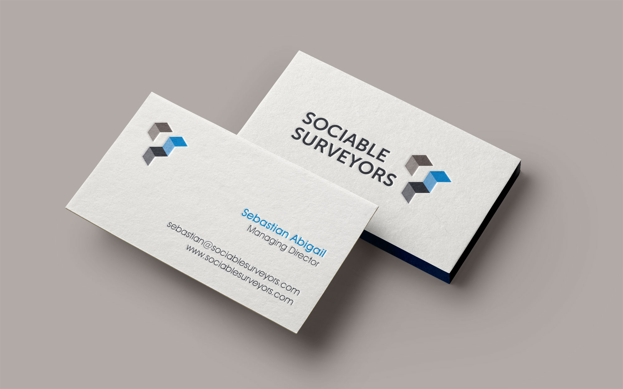 Sociable Surveyors branding, logo and business card design