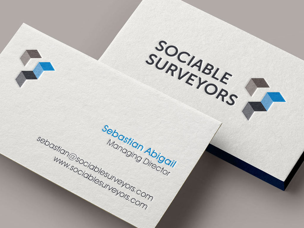 Sociable Surveyors branding, logo and business card design