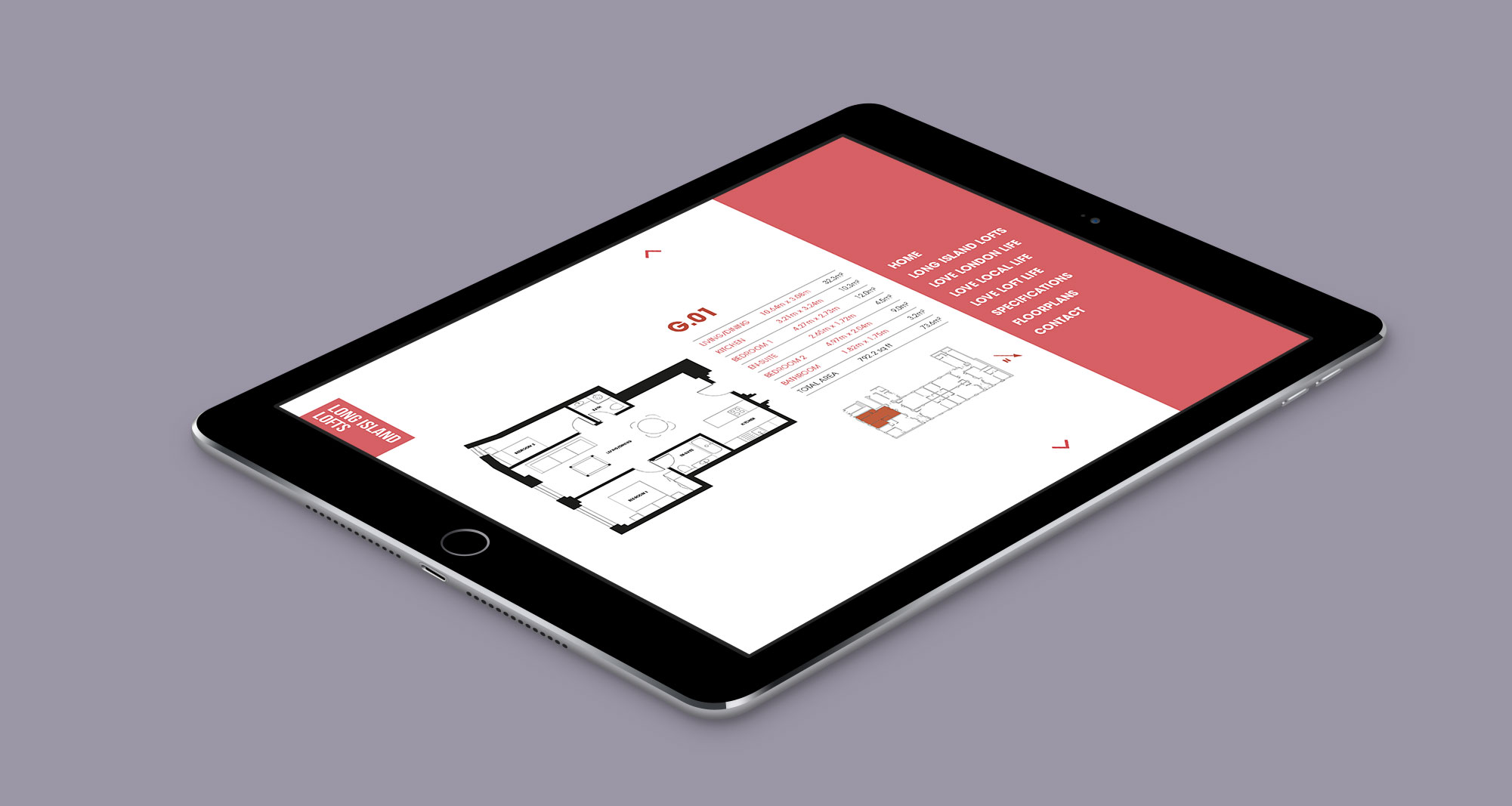 Luxury London property responsive website design and development on iPad
