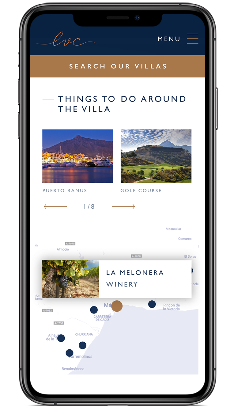 The Luxury Villa Collection villa description screen design on iPhone X The Luxury Villa Collection villa description screen design on iPhone X