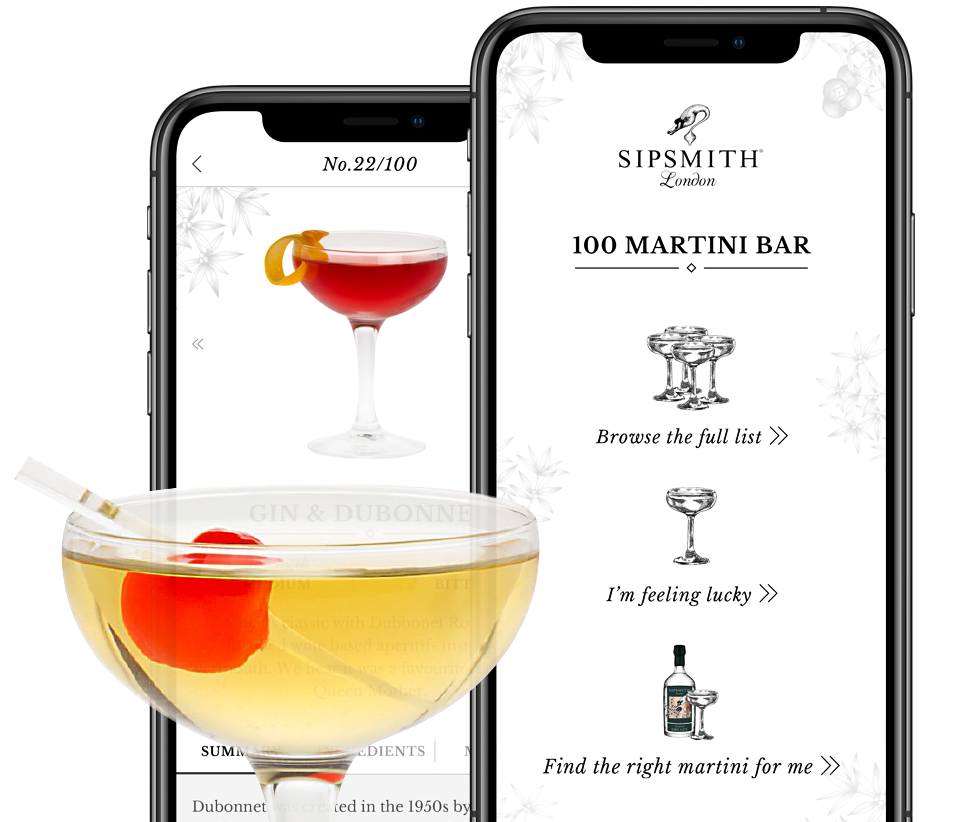 Sipsmith native app design Sipsmith native app design