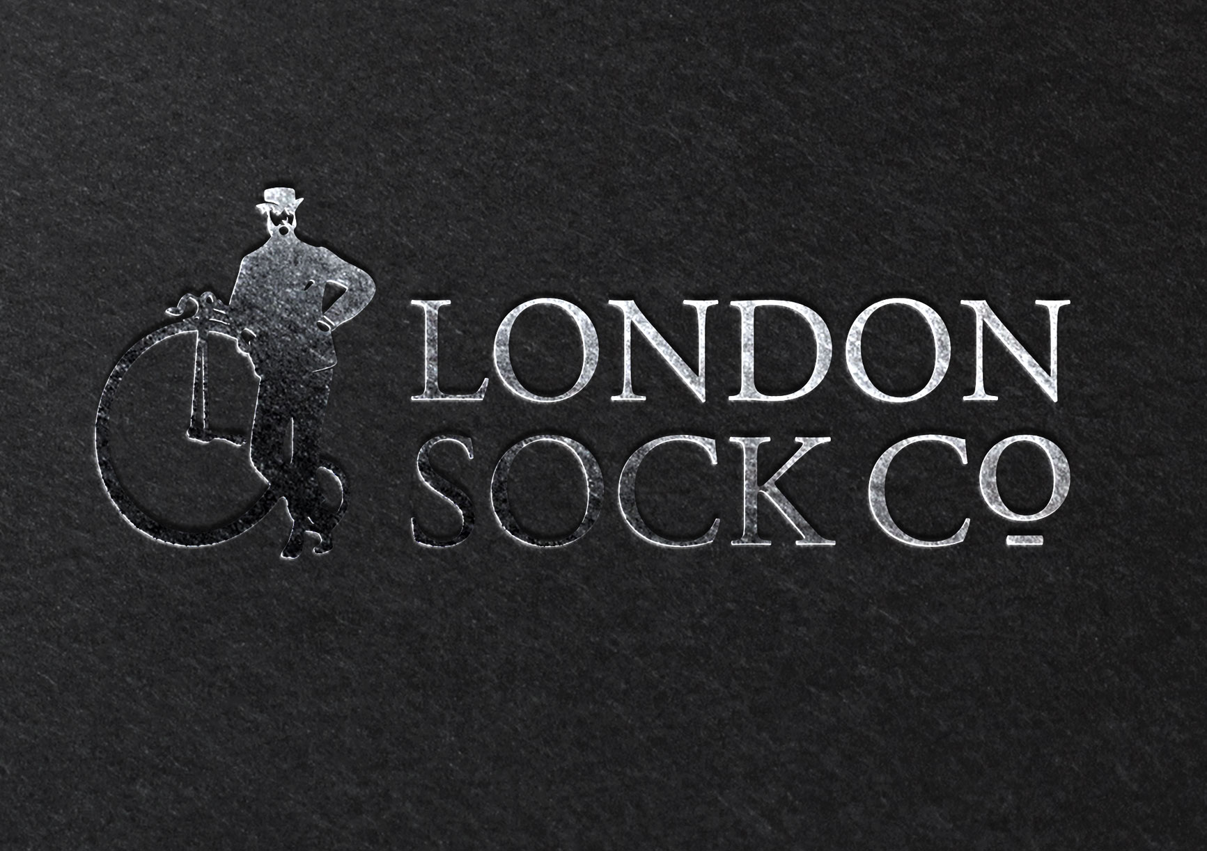 London Sock company silver foil logo by Pendulum Creative